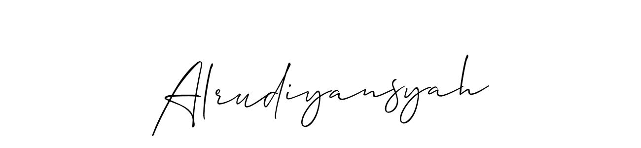Check out images of Autograph of Alrudiyansyah name. Actor Alrudiyansyah Signature Style. Allison_Script is a professional sign style online. Alrudiyansyah signature style 2 images and pictures png