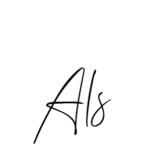 You should practise on your own different ways (Allison_Script) to write your name (Als) in signature. don't let someone else do it for you. Als signature style 2 images and pictures png