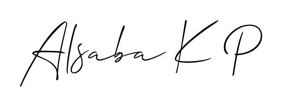 The Allison_Script typeface gives name Alsaba K P a refined look. Suitable for certificates, diplomas, and official verification. Alsaba K P signature style 2 images and pictures png
