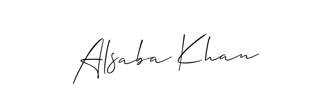The best way (Allison_Script) to make a short signature is to pick only two or three words in your name. The name Alsaba Khan include a total of six letters. For converting this name. Alsaba Khan signature style 2 images and pictures png