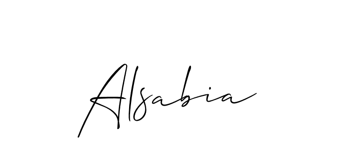 Make a beautiful signature design for name Alsabia. With this signature (Allison_Script) style, you can create a handwritten signature for free. Alsabia signature style 2 images and pictures png