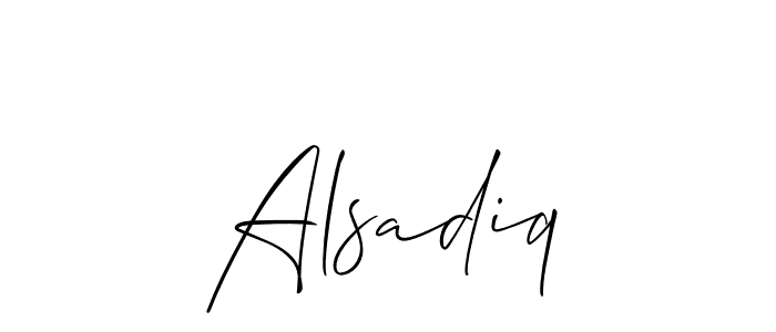 You should practise on your own different ways (Allison_Script) to write your name (Alsadiq) in signature. don't let someone else do it for you. Alsadiq signature style 2 images and pictures png