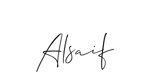 The best way (Allison_Script) to make a short signature is to pick only two or three words in your name. The name Alsaif include a total of six letters. For converting this name. Alsaif signature style 2 images and pictures png