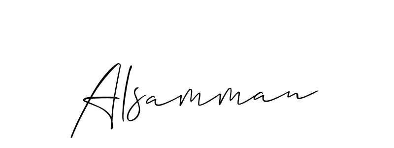 Create a beautiful signature design for name Alsamman. With this signature (Allison_Script) fonts, you can make a handwritten signature for free. Alsamman signature style 2 images and pictures png