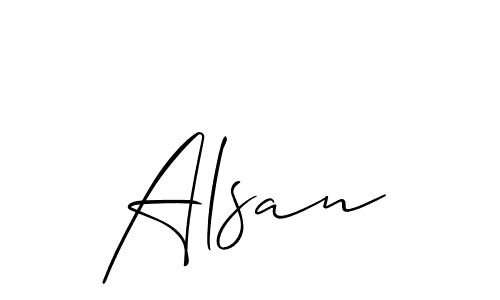 You should practise on your own different ways (Allison_Script) to write your name (Alsan) in signature. don't let someone else do it for you. Alsan signature style 2 images and pictures png