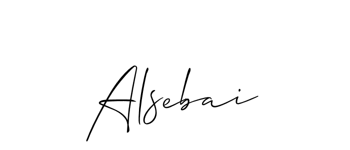 How to make Alsebai name signature. Use Allison_Script style for creating short signs online. This is the latest handwritten sign. Alsebai signature style 2 images and pictures png