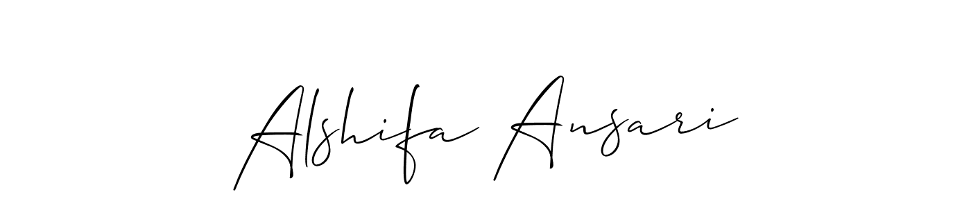 Once you've used our free online signature maker to create your best signature Allison_Script style, it's time to enjoy all of the benefits that Alshifa Ansari name signing documents. Alshifa Ansari signature style 2 images and pictures png