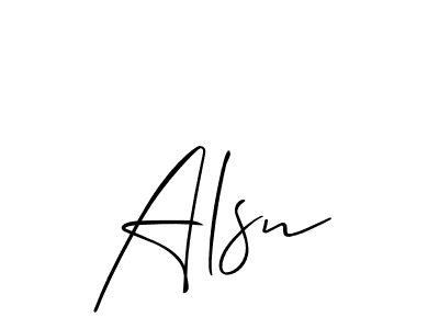 It looks lik you need a new signature style for name Alsn. Design unique handwritten (Allison_Script) signature with our free signature maker in just a few clicks. Alsn signature style 2 images and pictures png