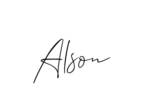 Allison_Script is a professional signature style that is perfect for those who want to add a touch of class to their signature. It is also a great choice for those who want to make their signature more unique. Get Alson name to fancy signature for free. Alson signature style 2 images and pictures png