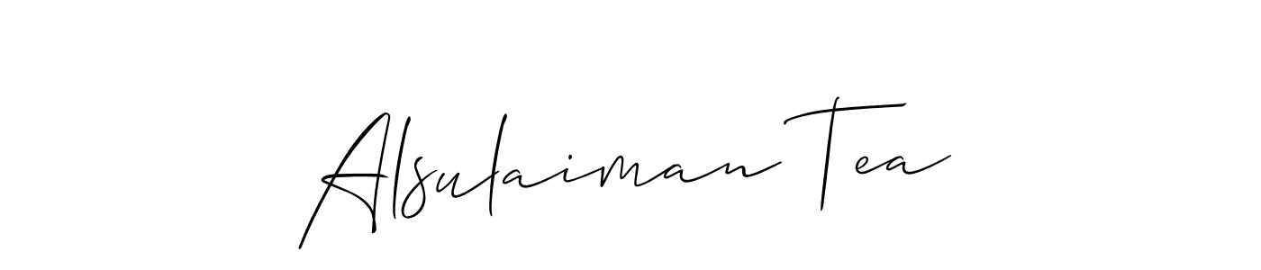 Design your own signature with our free online signature maker. With this signature software, you can create a handwritten (Allison_Script) signature for name Alsulaiman Tea. Alsulaiman Tea signature style 2 images and pictures png