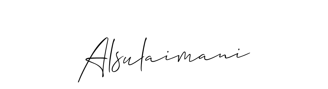 if you are searching for the best signature style for your name Alsulaimani. so please give up your signature search. here we have designed multiple signature styles  using Allison_Script. Alsulaimani signature style 2 images and pictures png
