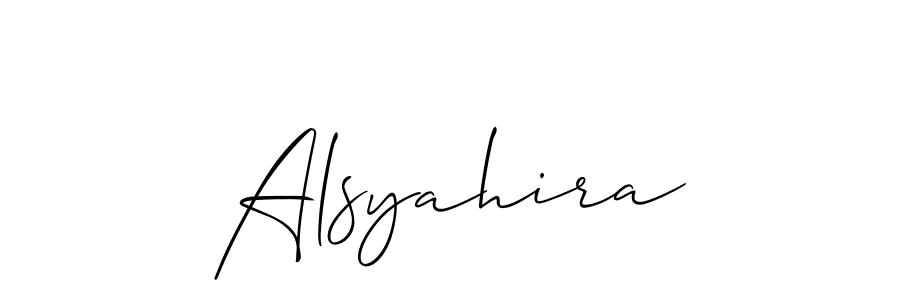 Also we have Alsyahira name is the best signature style. Create professional handwritten signature collection using Allison_Script autograph style. Alsyahira signature style 2 images and pictures png