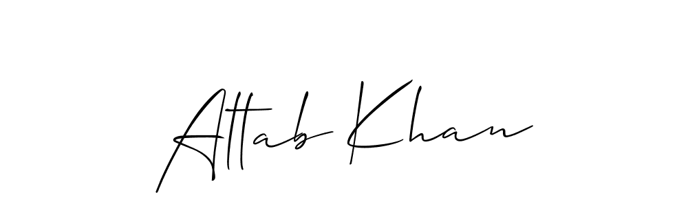 Use a signature maker to create a handwritten signature online. With this signature software, you can design (Allison_Script) your own signature for name Altab Khan. Altab Khan signature style 2 images and pictures png
