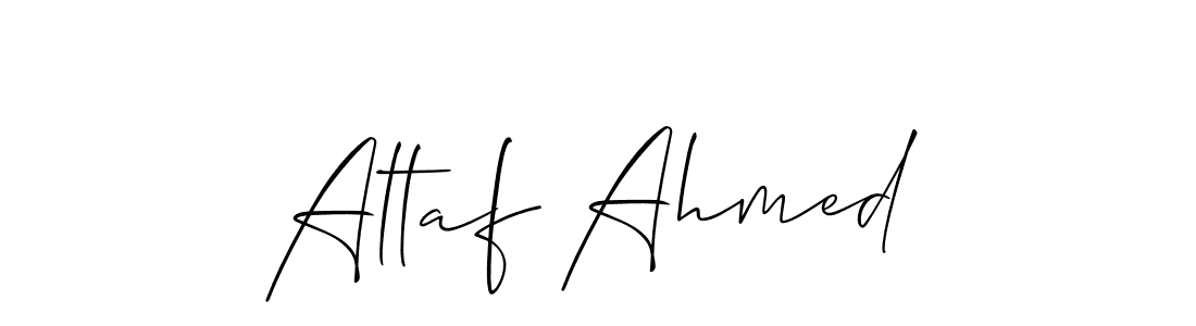 How to make Altaf Ahmed name signature. Use Allison_Script style for creating short signs online. This is the latest handwritten sign. Altaf Ahmed signature style 2 images and pictures png