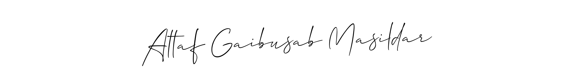 if you are searching for the best signature style for your name Altaf Gaibusab Masildar. so please give up your signature search. here we have designed multiple signature styles  using Allison_Script. Altaf Gaibusab Masildar signature style 2 images and pictures png