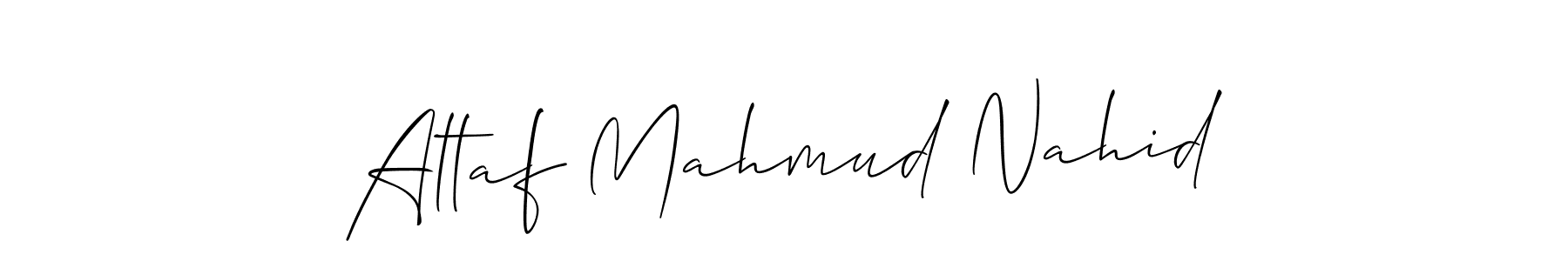 How to make Altaf Mahmud Nahid name signature. Use Allison_Script style for creating short signs online. This is the latest handwritten sign. Altaf Mahmud Nahid signature style 2 images and pictures png