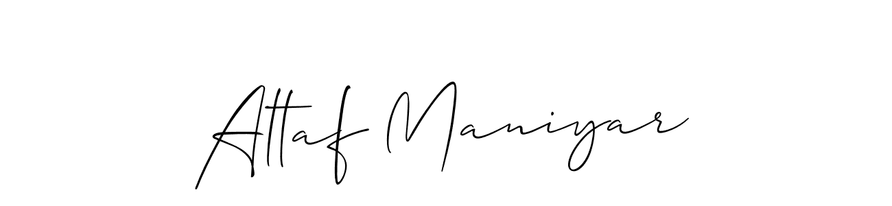 How to make Altaf Maniyar name signature. Use Allison_Script style for creating short signs online. This is the latest handwritten sign. Altaf Maniyar signature style 2 images and pictures png