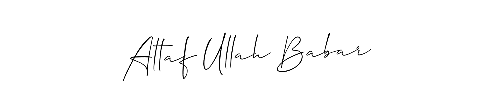 Use a signature maker to create a handwritten signature online. With this signature software, you can design (Allison_Script) your own signature for name Altaf Ullah Babar. Altaf Ullah Babar signature style 2 images and pictures png