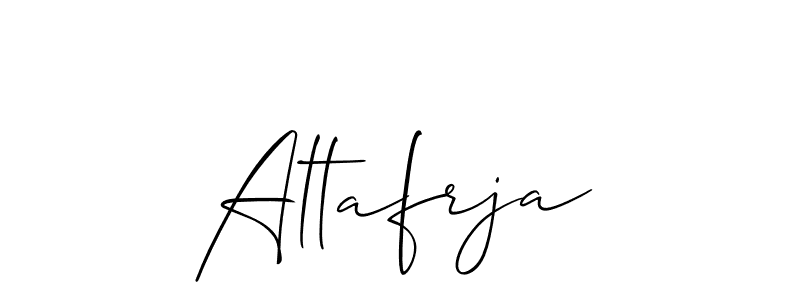 if you are searching for the best signature style for your name Altafrja. so please give up your signature search. here we have designed multiple signature styles  using Allison_Script. Altafrja signature style 2 images and pictures png