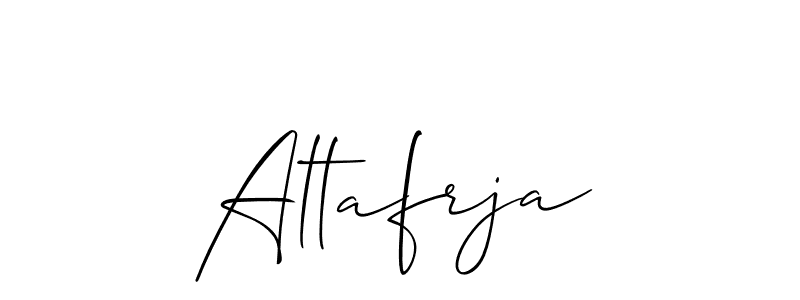 Also You can easily find your signature by using the search form. We will create Altafrja name handwritten signature images for you free of cost using Allison_Script sign style. Altafrja signature style 2 images and pictures png