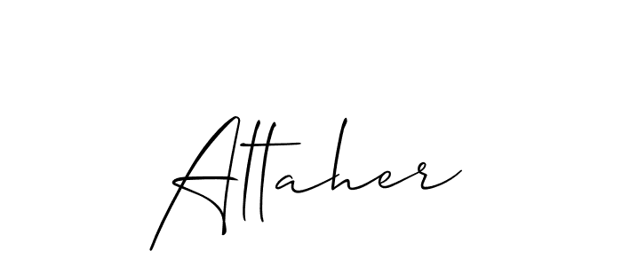 How to make Altaher signature? Allison_Script is a professional autograph style. Create handwritten signature for Altaher name. Altaher signature style 2 images and pictures png