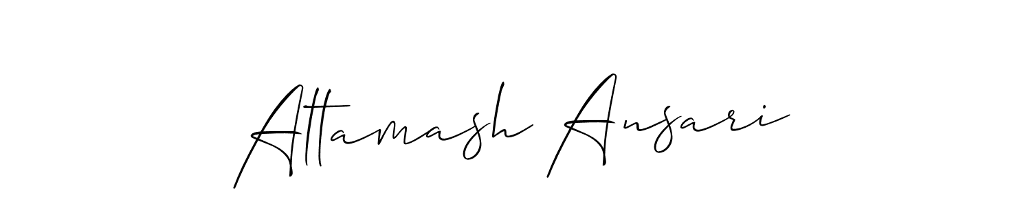 How to make Altamash Ansari name signature. Use Allison_Script style for creating short signs online. This is the latest handwritten sign. Altamash Ansari signature style 2 images and pictures png