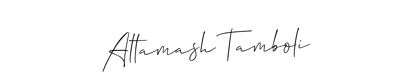 Create a beautiful signature design for name Altamash Tamboli. With this signature (Allison_Script) fonts, you can make a handwritten signature for free. Altamash Tamboli signature style 2 images and pictures png