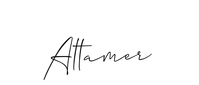 Allison_Script is a professional signature style that is perfect for those who want to add a touch of class to their signature. It is also a great choice for those who want to make their signature more unique. Get Altamer name to fancy signature for free. Altamer signature style 2 images and pictures png