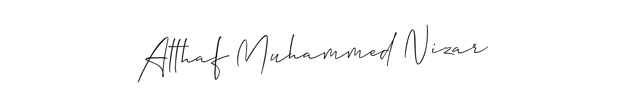 if you are searching for the best signature style for your name Althaf Muhammed Nizar. so please give up your signature search. here we have designed multiple signature styles  using Allison_Script. Althaf Muhammed Nizar signature style 2 images and pictures png