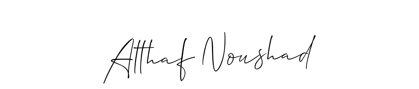 Allison_Script is a professional signature style that is perfect for those who want to add a touch of class to their signature. It is also a great choice for those who want to make their signature more unique. Get Althaf Noushad name to fancy signature for free. Althaf Noushad signature style 2 images and pictures png