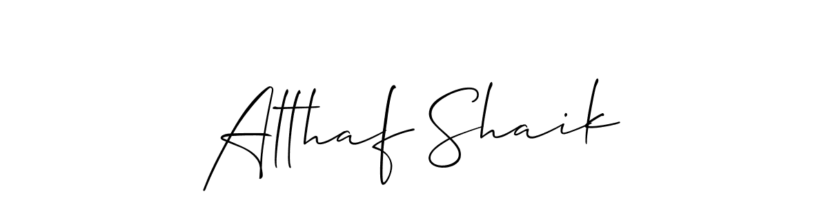 Allison_Script is a professional signature style that is perfect for those who want to add a touch of class to their signature. It is also a great choice for those who want to make their signature more unique. Get Althaf Shaik name to fancy signature for free. Althaf Shaik signature style 2 images and pictures png