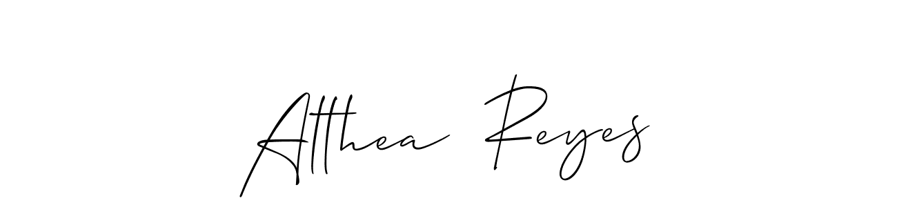 Similarly Allison_Script is the best handwritten signature design. Signature creator online .You can use it as an online autograph creator for name Althea  Reyes. Althea  Reyes signature style 2 images and pictures png