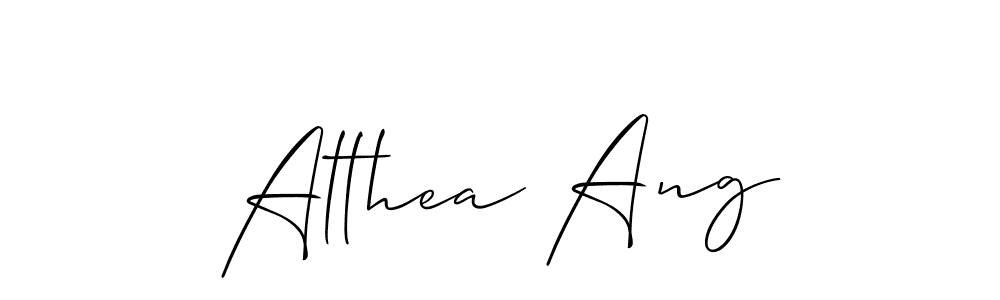 Allison_Script is a professional signature style that is perfect for those who want to add a touch of class to their signature. It is also a great choice for those who want to make their signature more unique. Get Althea Ang name to fancy signature for free. Althea Ang signature style 2 images and pictures png