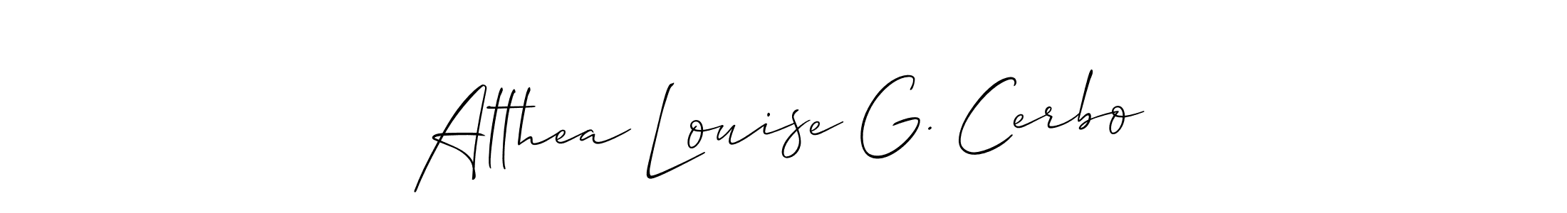 You can use this online signature creator to create a handwritten signature for the name Althea Louise G. Cerbo. This is the best online autograph maker. Althea Louise G. Cerbo signature style 2 images and pictures png