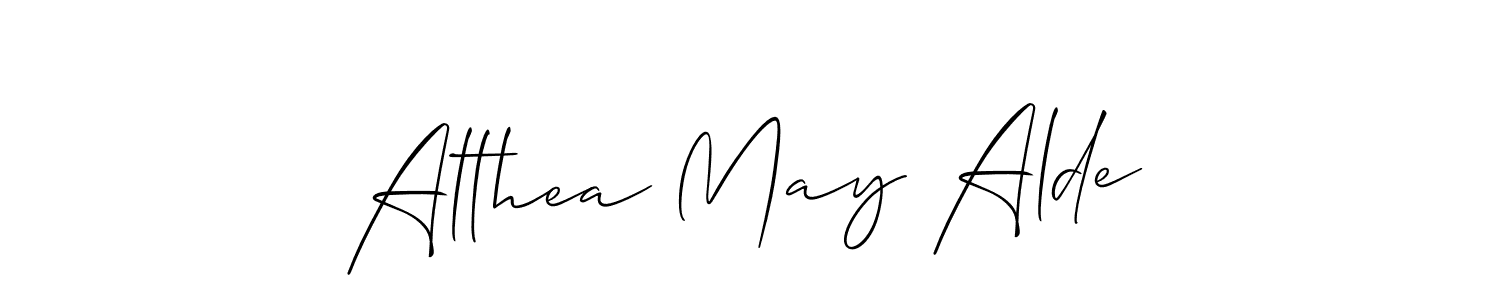 Use a signature maker to create a handwritten signature online. With this signature software, you can design (Allison_Script) your own signature for name Althea May Alde. Althea May Alde signature style 2 images and pictures png