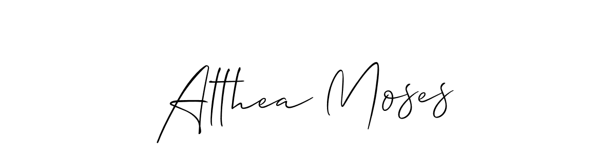 The best way (Allison_Script) to make a short signature is to pick only two or three words in your name. The name Althea Moses include a total of six letters. For converting this name. Althea Moses signature style 2 images and pictures png