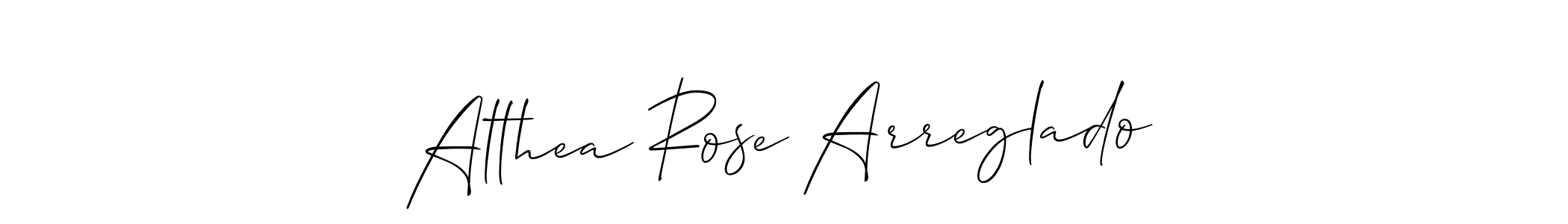 Also we have Althea Rose Arreglado name is the best signature style. Create professional handwritten signature collection using Allison_Script autograph style. Althea Rose Arreglado signature style 2 images and pictures png