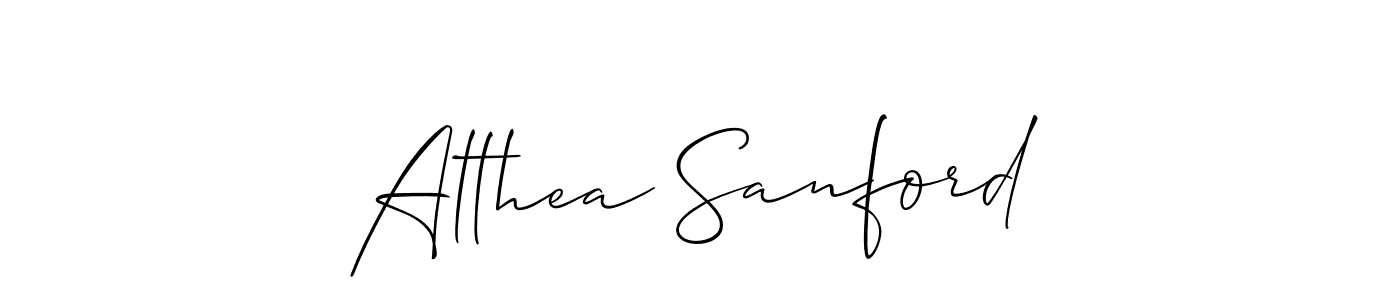 Use a signature maker to create a handwritten signature online. With this signature software, you can design (Allison_Script) your own signature for name Althea Sanford. Althea Sanford signature style 2 images and pictures png