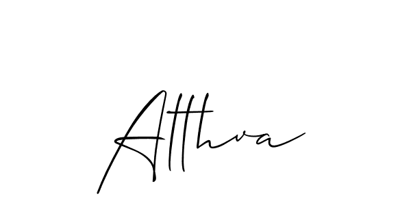 Design your own signature with our free online signature maker. With this signature software, you can create a handwritten (Allison_Script) signature for name Althva. Althva signature style 2 images and pictures png