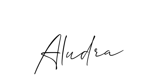 Design your own signature with our free online signature maker. With this signature software, you can create a handwritten (Allison_Script) signature for name Aludra. Aludra signature style 2 images and pictures png