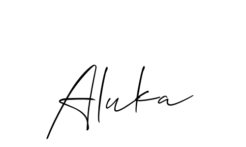 Also we have Aluka name is the best signature style. Create professional handwritten signature collection using Allison_Script autograph style. Aluka signature style 2 images and pictures png