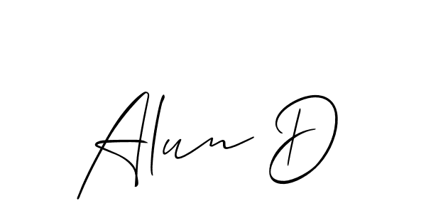 Make a beautiful signature design for name Alun D. With this signature (Allison_Script) style, you can create a handwritten signature for free. Alun D signature style 2 images and pictures png