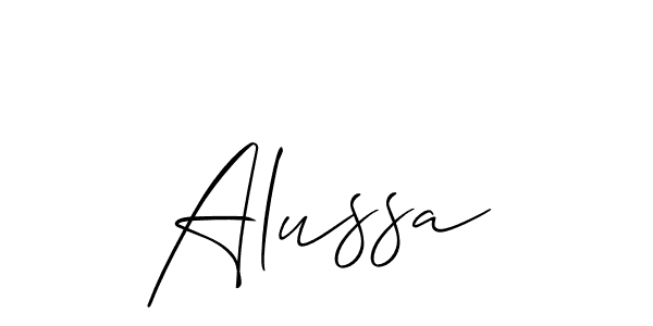 Design your own signature with our free online signature maker. With this signature software, you can create a handwritten (Allison_Script) signature for name Alussa. Alussa signature style 2 images and pictures png