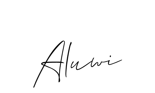 How to make Aluwi signature? Allison_Script is a professional autograph style. Create handwritten signature for Aluwi name. Aluwi signature style 2 images and pictures png