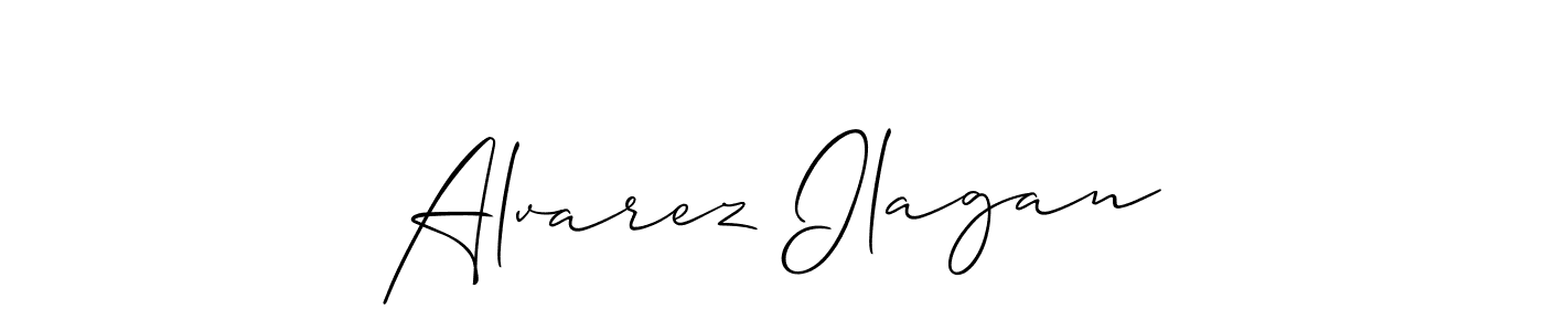 How to make Alvarez Ilagan signature? Allison_Script is a professional autograph style. Create handwritten signature for Alvarez Ilagan name. Alvarez Ilagan signature style 2 images and pictures png