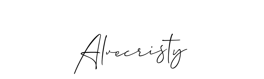 Design your own signature with our free online signature maker. With this signature software, you can create a handwritten (Allison_Script) signature for name Alvecristy. Alvecristy signature style 2 images and pictures png