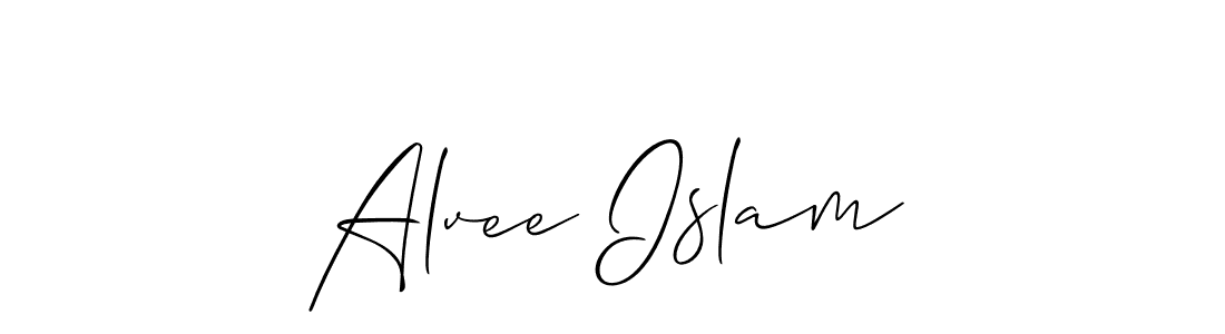 Alvee Islam stylish signature style. Best Handwritten Sign (Allison_Script) for my name. Handwritten Signature Collection Ideas for my name Alvee Islam. Alvee Islam signature style 2 images and pictures png