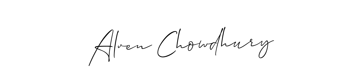 How to Draw Alven Chowdhury signature style? Allison_Script is a latest design signature styles for name Alven Chowdhury. Alven Chowdhury signature style 2 images and pictures png