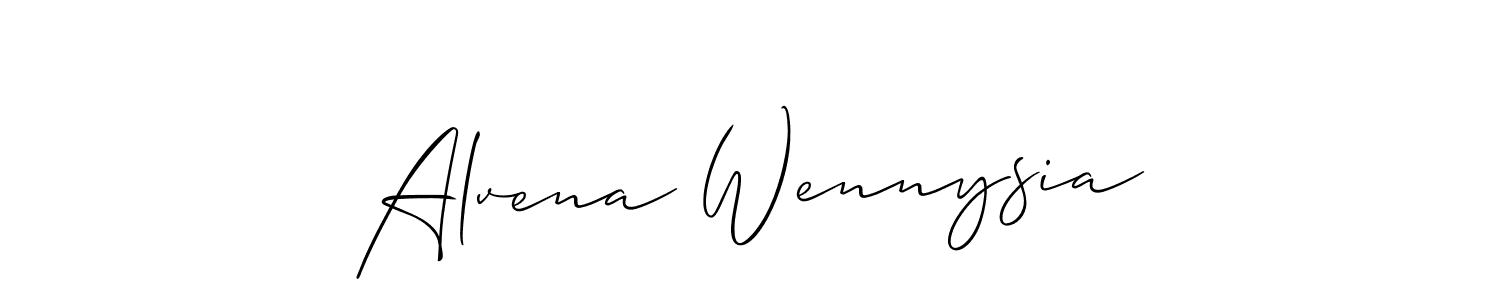 See photos of Alvena Wennysia official signature by Spectra . Check more albums & portfolios. Read reviews & check more about Allison_Script font. Alvena Wennysia signature style 2 images and pictures png