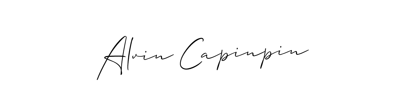 Make a beautiful signature design for name Alvin Capinpin. With this signature (Allison_Script) style, you can create a handwritten signature for free. Alvin Capinpin signature style 2 images and pictures png